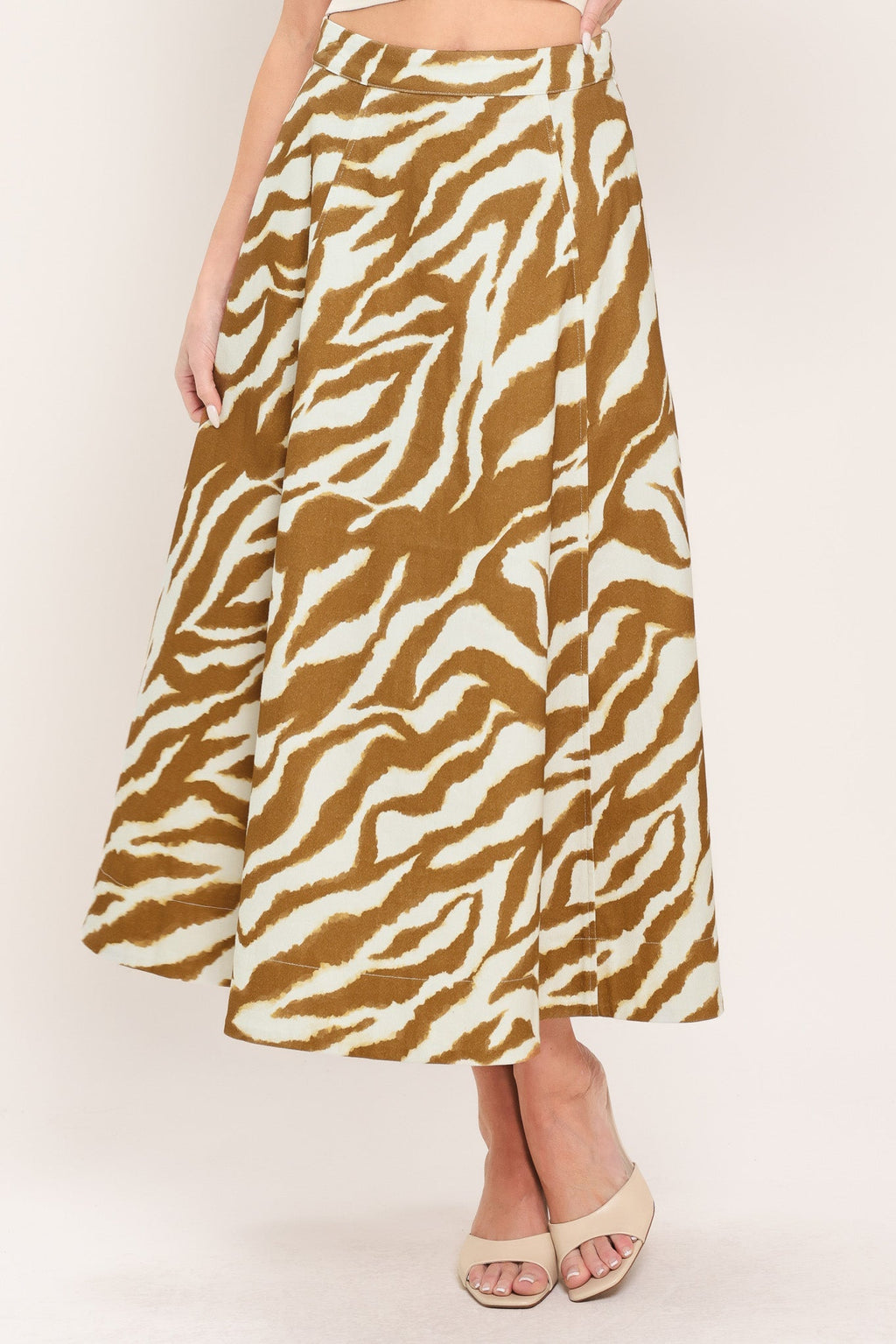TERRA STRIPE WOVEN MIDI SKIRT Flying Tomato