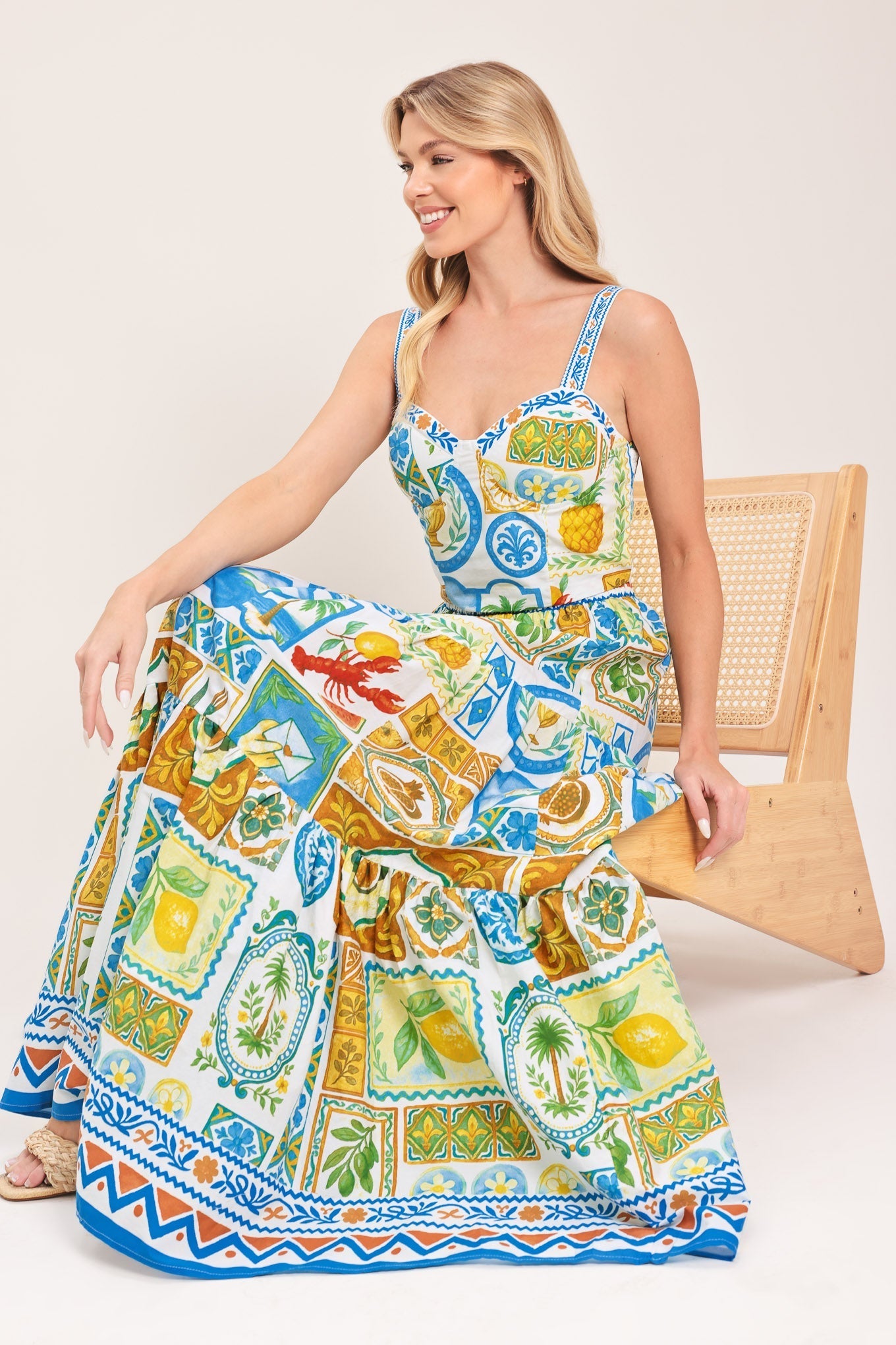 SICILIAN SUMMER WOVEN MAXI SKIRT Flying Tomato
