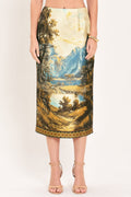 HARVEST RIVER REVERIE WOVEN PENCIL SKIRT Flying Tomato