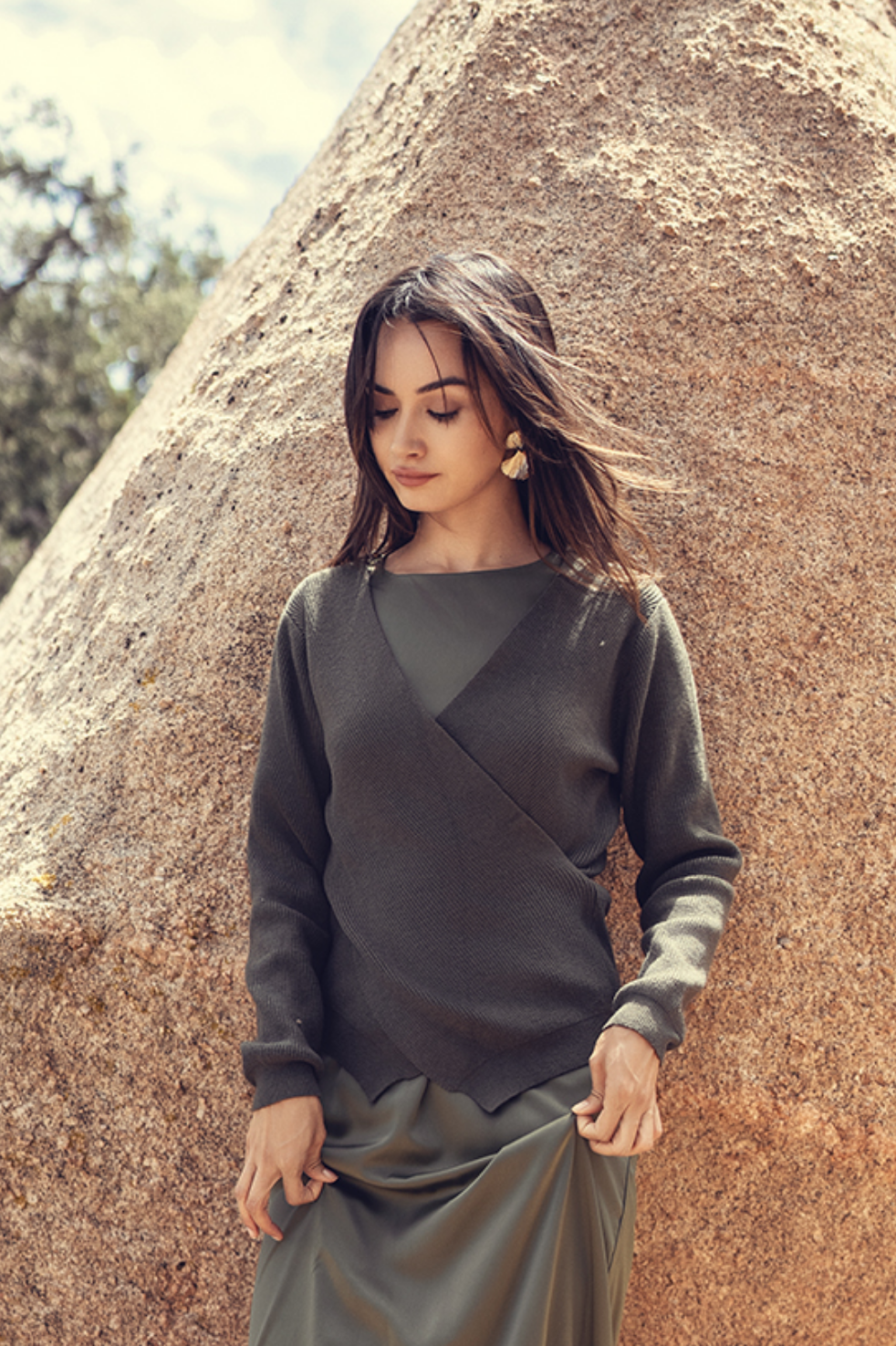 FAUX WRAP SWEATER profile-nyc