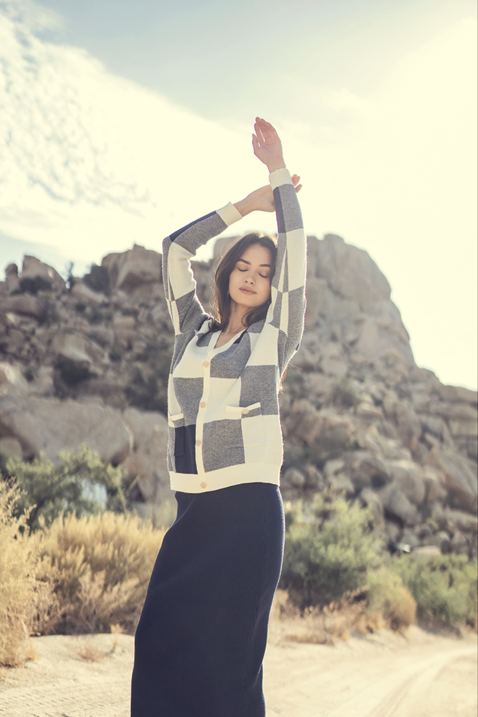 OVERSIZED CHECKED FAUX CARDIGAN profile-nyc