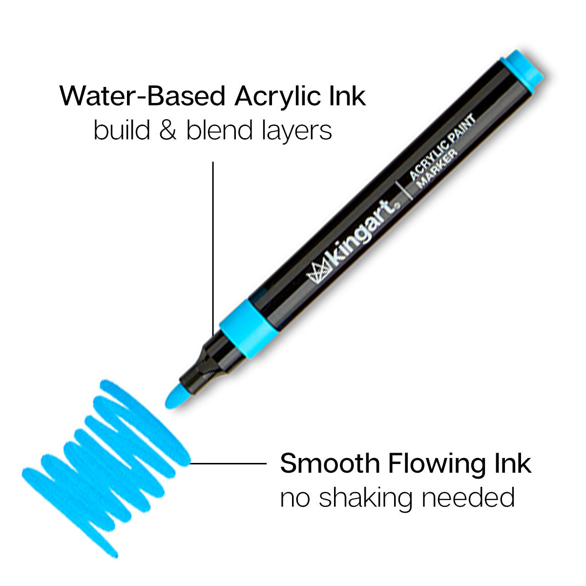 Acrylic Paint Markers Variety Set – Bright, Neutral, Floral, Pastel - 48 Count KINGART