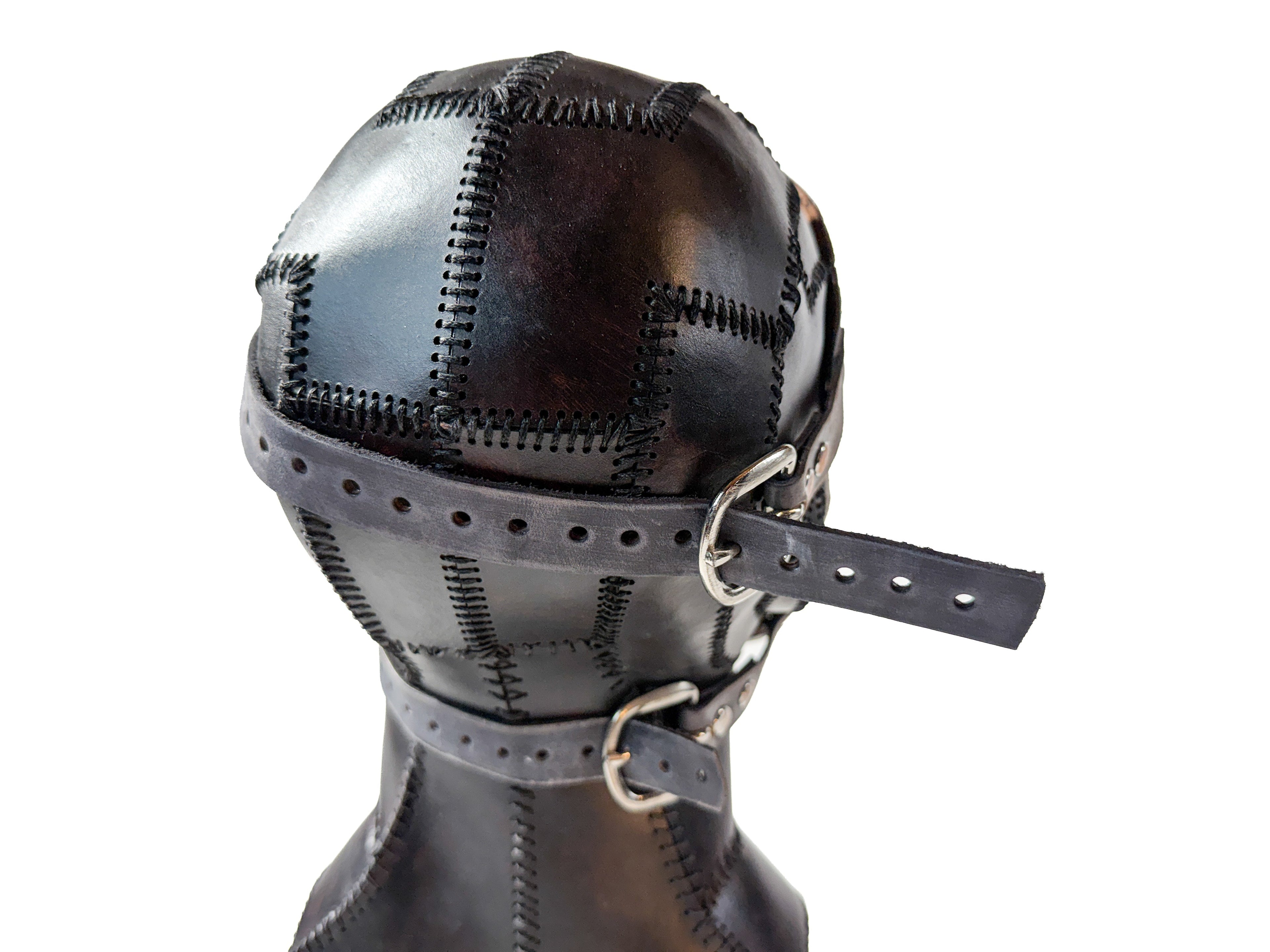 Genuine Leather Mask - Toy Clown - Thick Straps w Velcro Included - Wide Mouth Edition Rockwell Masks