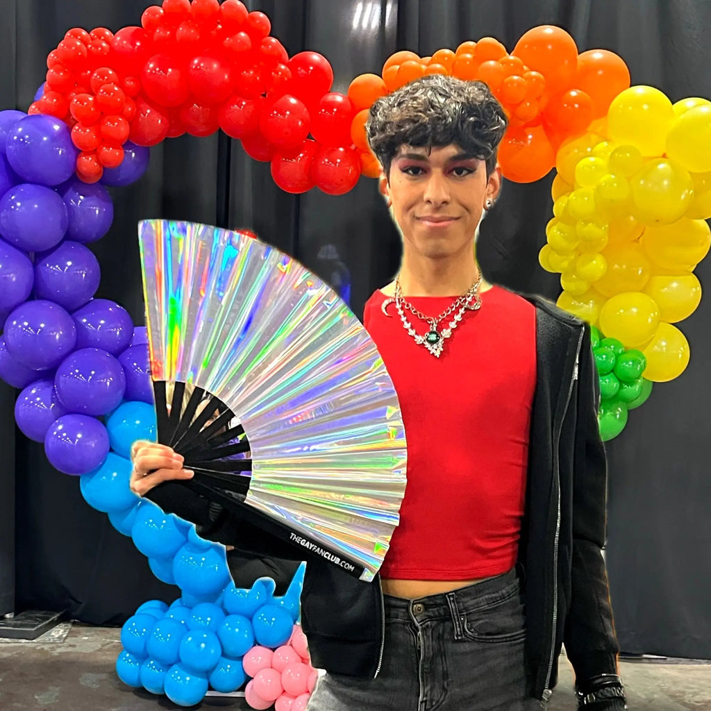 Disco Ball Holographic Fan The Gay Fan Club
