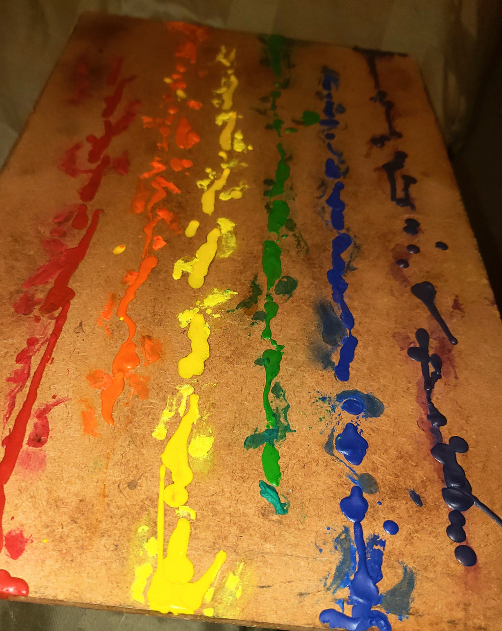 Rainbow Drip 🌈 Acrylic painting on wood by A.D.M.