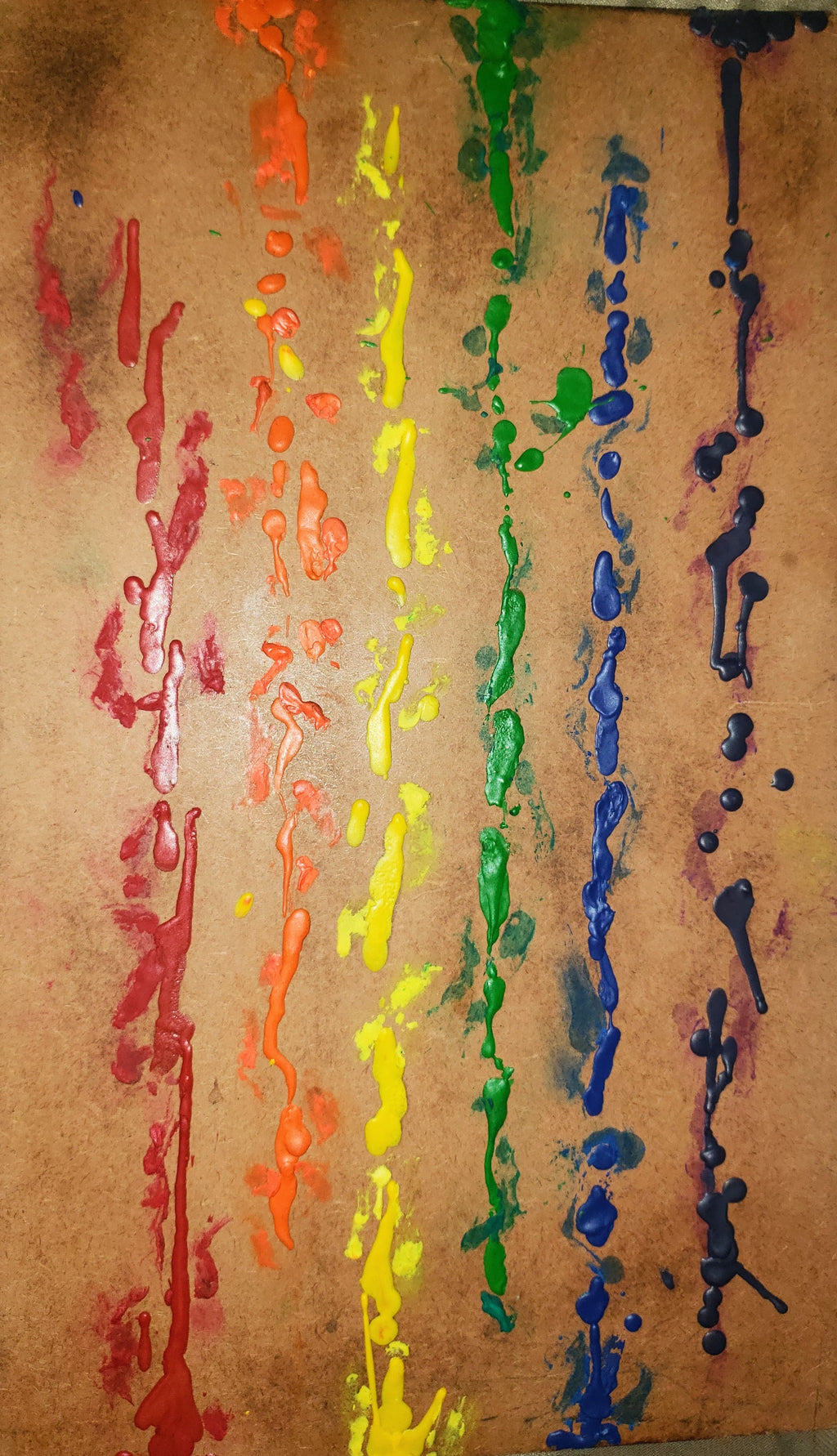 Rainbow Drip 🌈 Acrylic painting on wood by A.D.M.