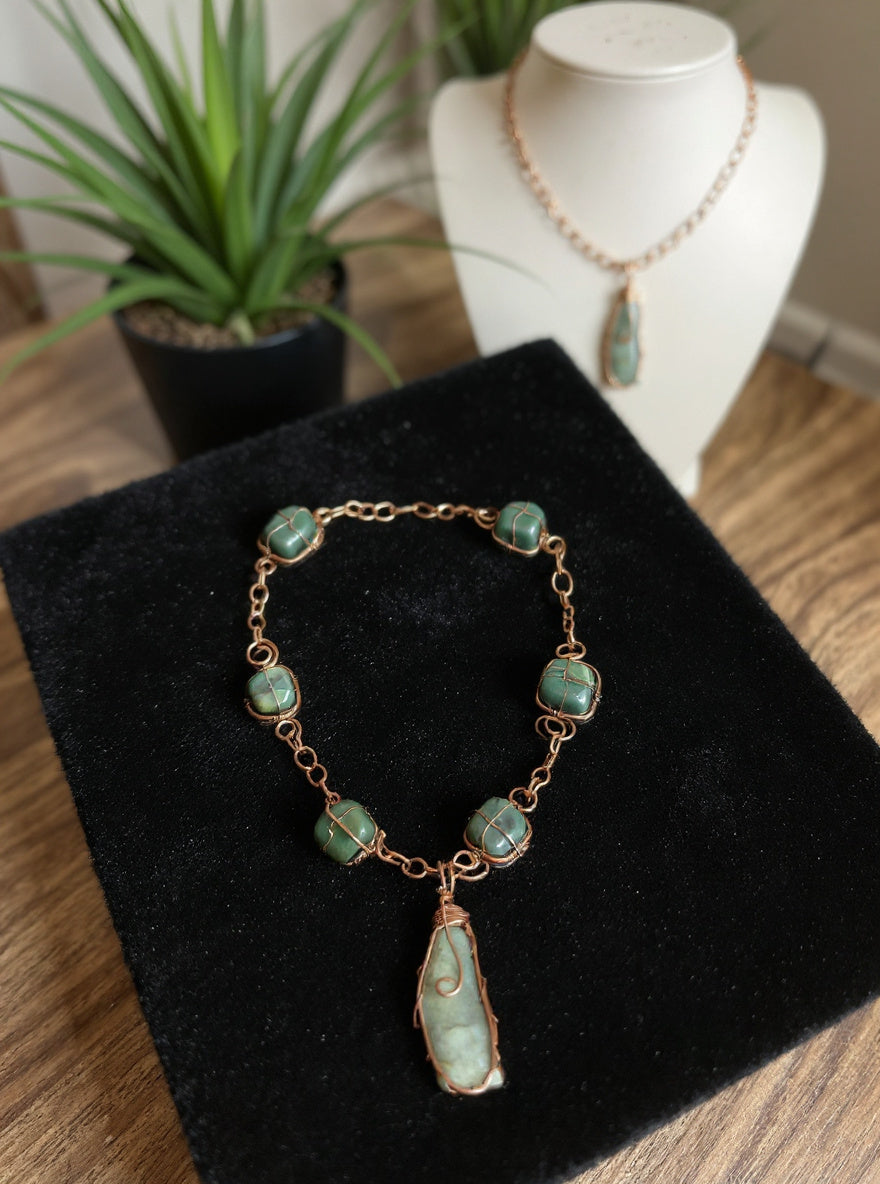 Yvng Gahd Jade and Green Aventurine Beaded Necklace The Vibez Shop