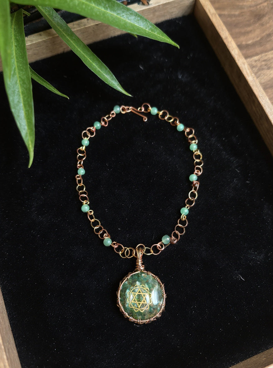 Yvng Gahd Chakra Green Aventurine Beaded Necklace The Vibez Shop