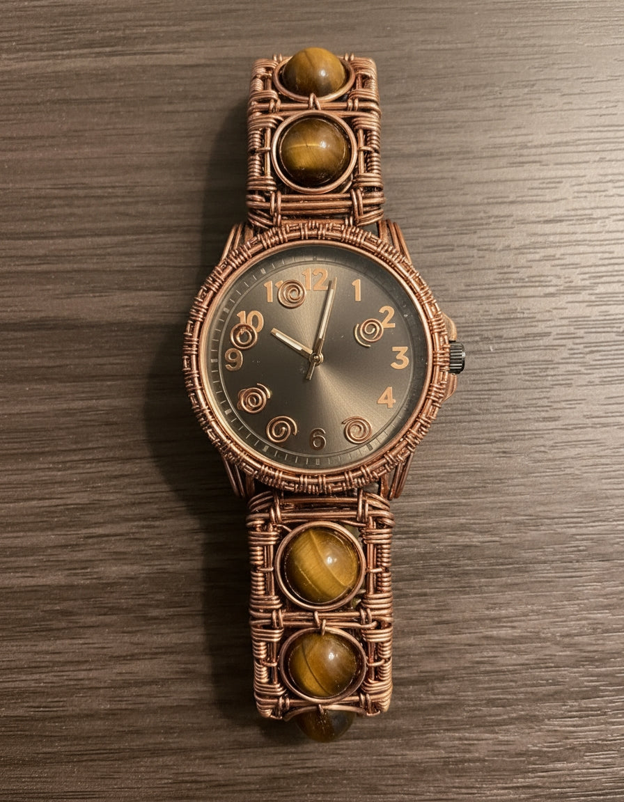Wire Wrapped Tigers Eye Watch The Vibez Shop