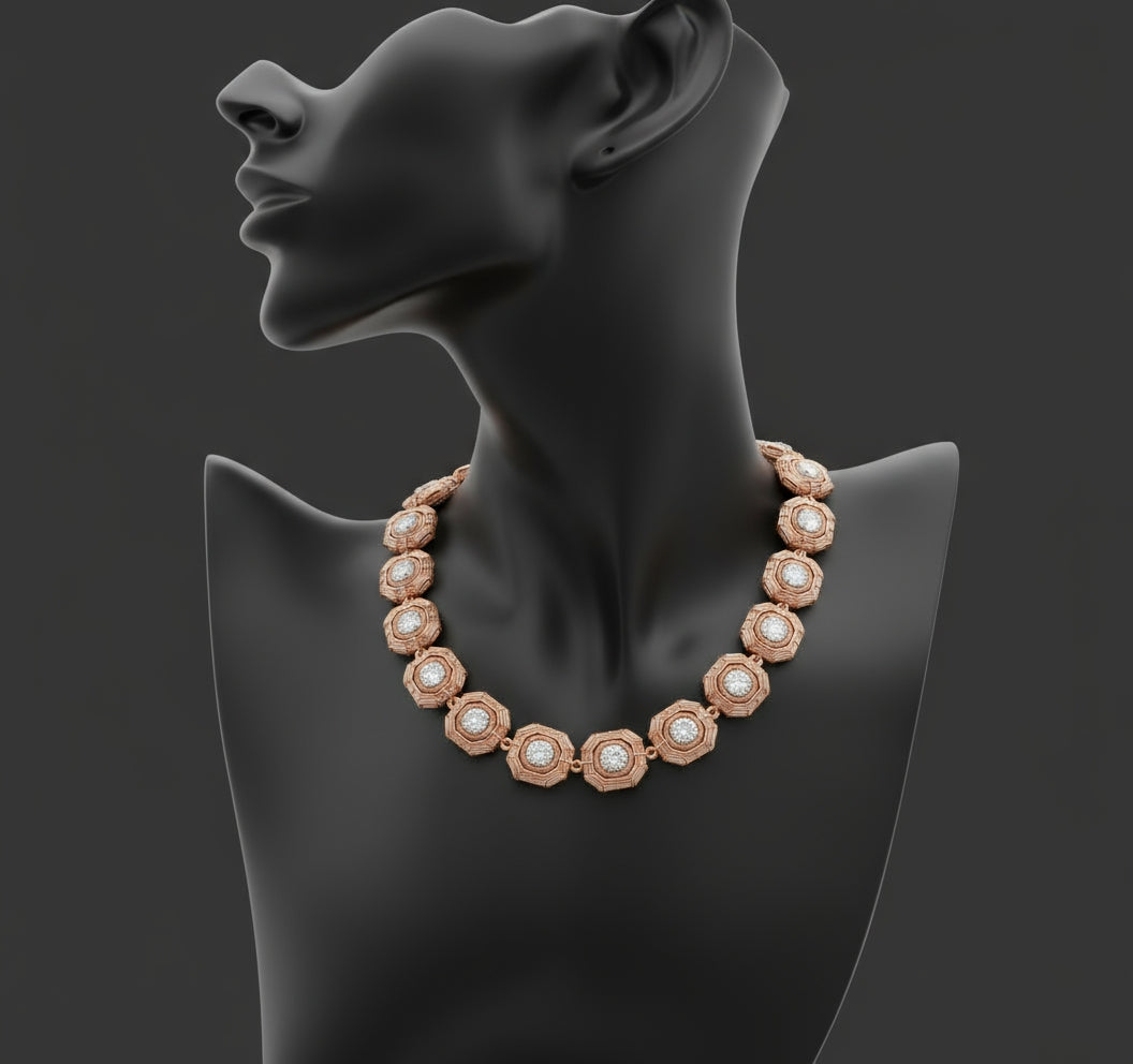 Copper Wire Wrapped Moissanite Tennis Chain Necklace The Vibez Shop