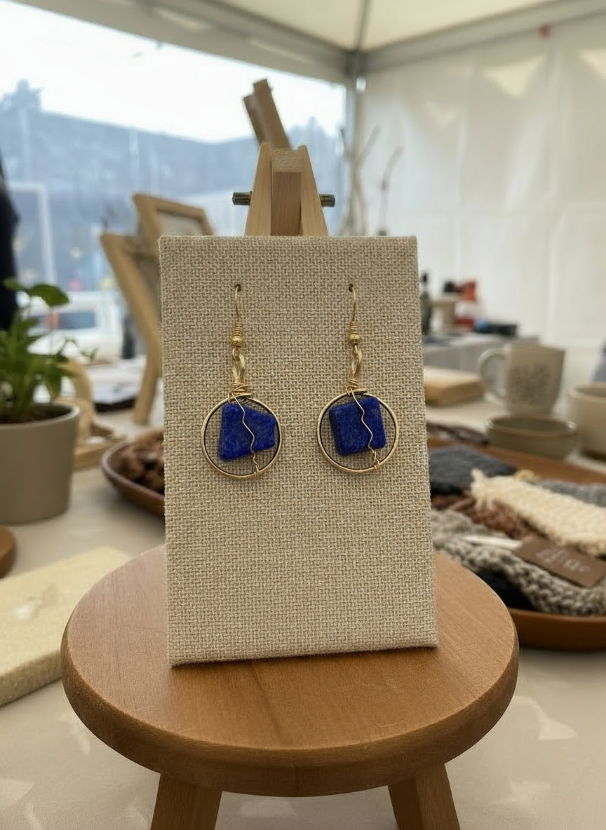 Wire wrapped gold non tarnishing small Crystal Earrings The Vibez Shop