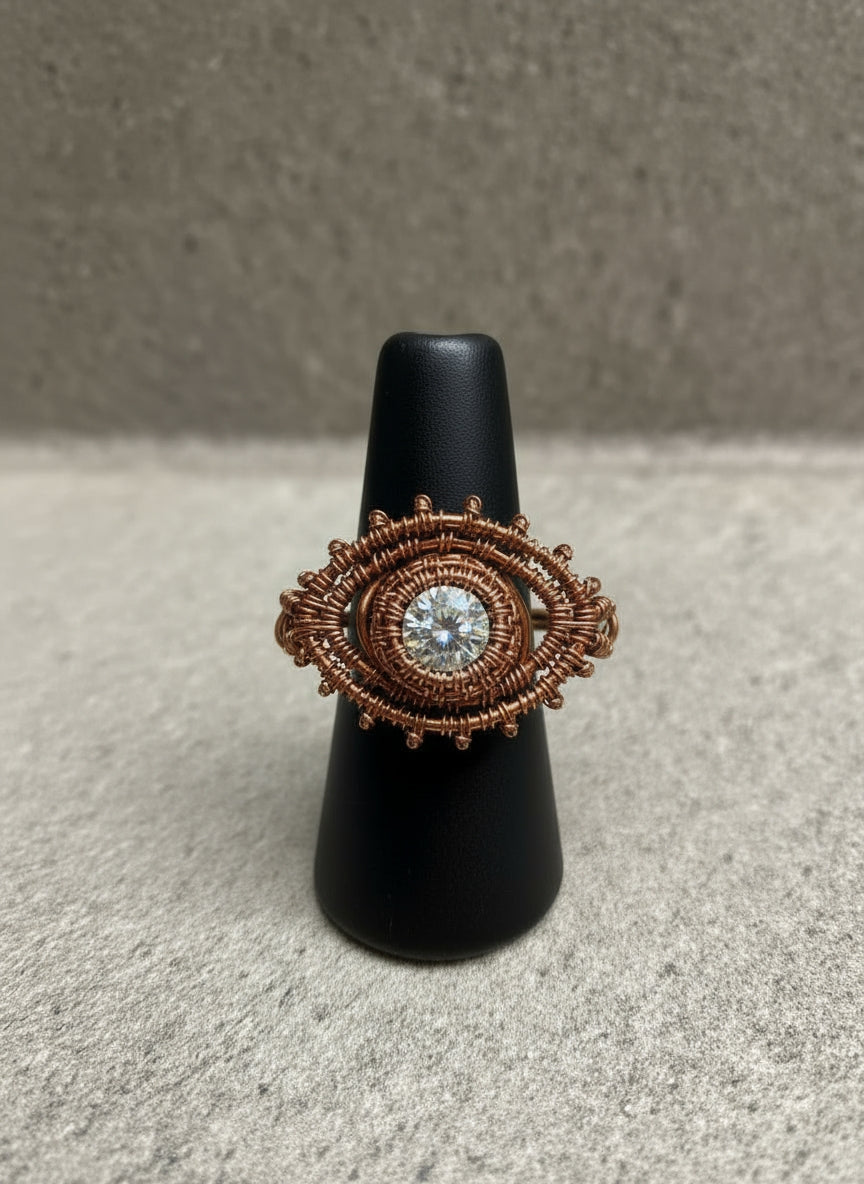 Wire Wrapped Eye Ring Design # 2 The Vibez Shop
