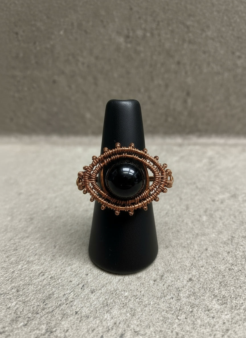 Wire Wrapped Eye Ring Design # 2 The Vibez Shop