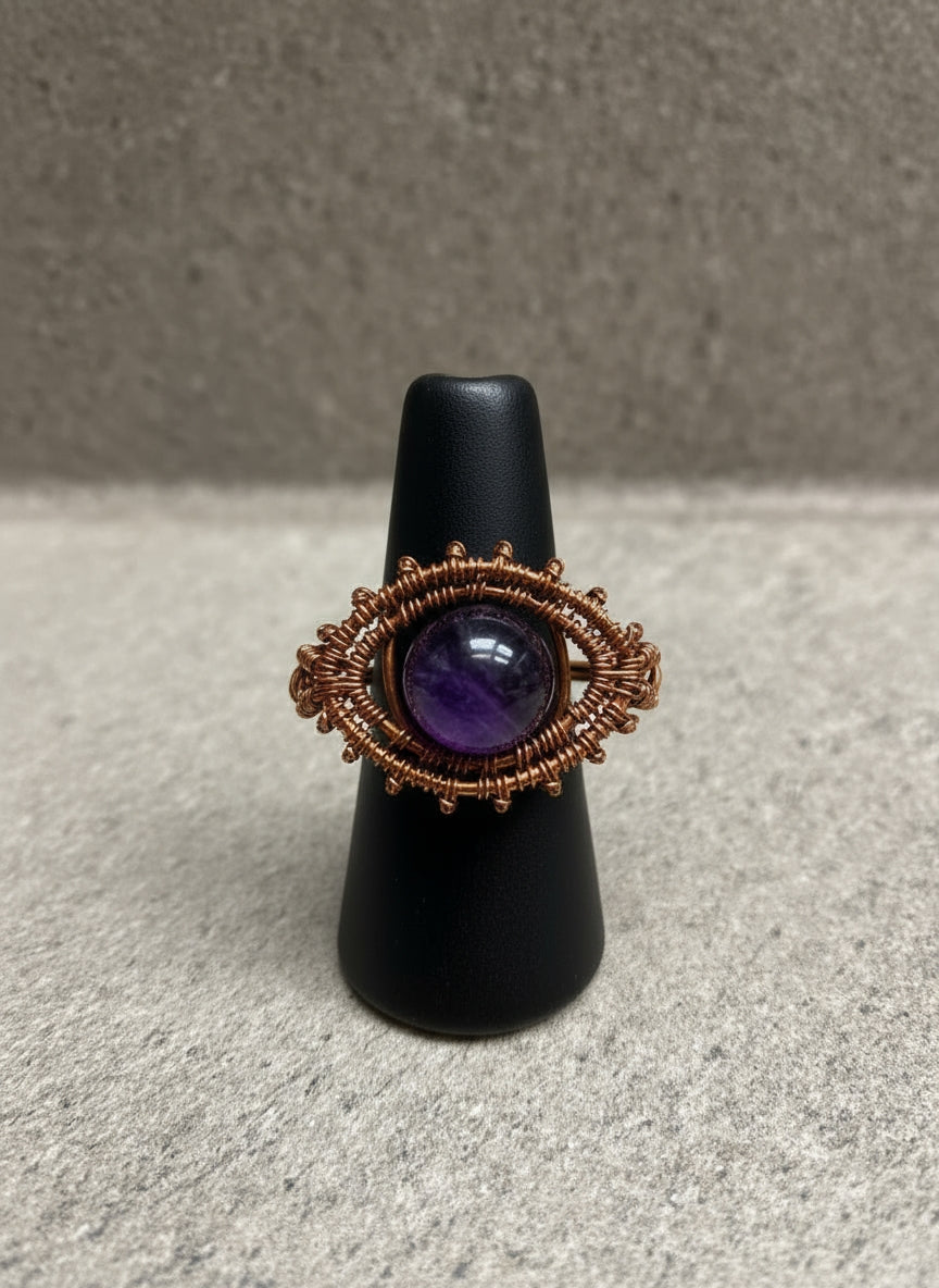 Wire Wrapped Eye Ring Design # 2 The Vibez Shop