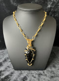 Custom Wire Wrapped Black Obsidian Arrowhead Necklace The Vibez Shop