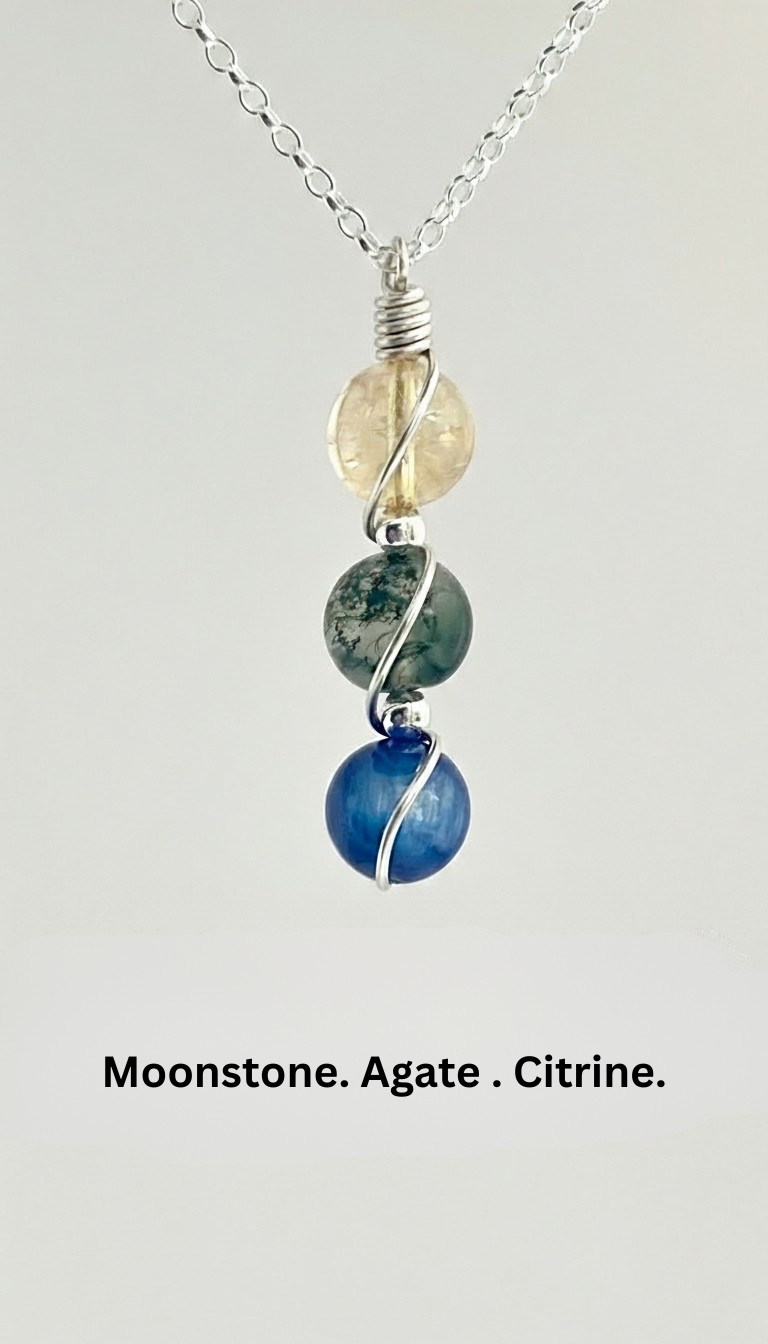 Sterling Silver Wire Wrapped Zodiac Stone Assistance Necklace The Vibez Shop