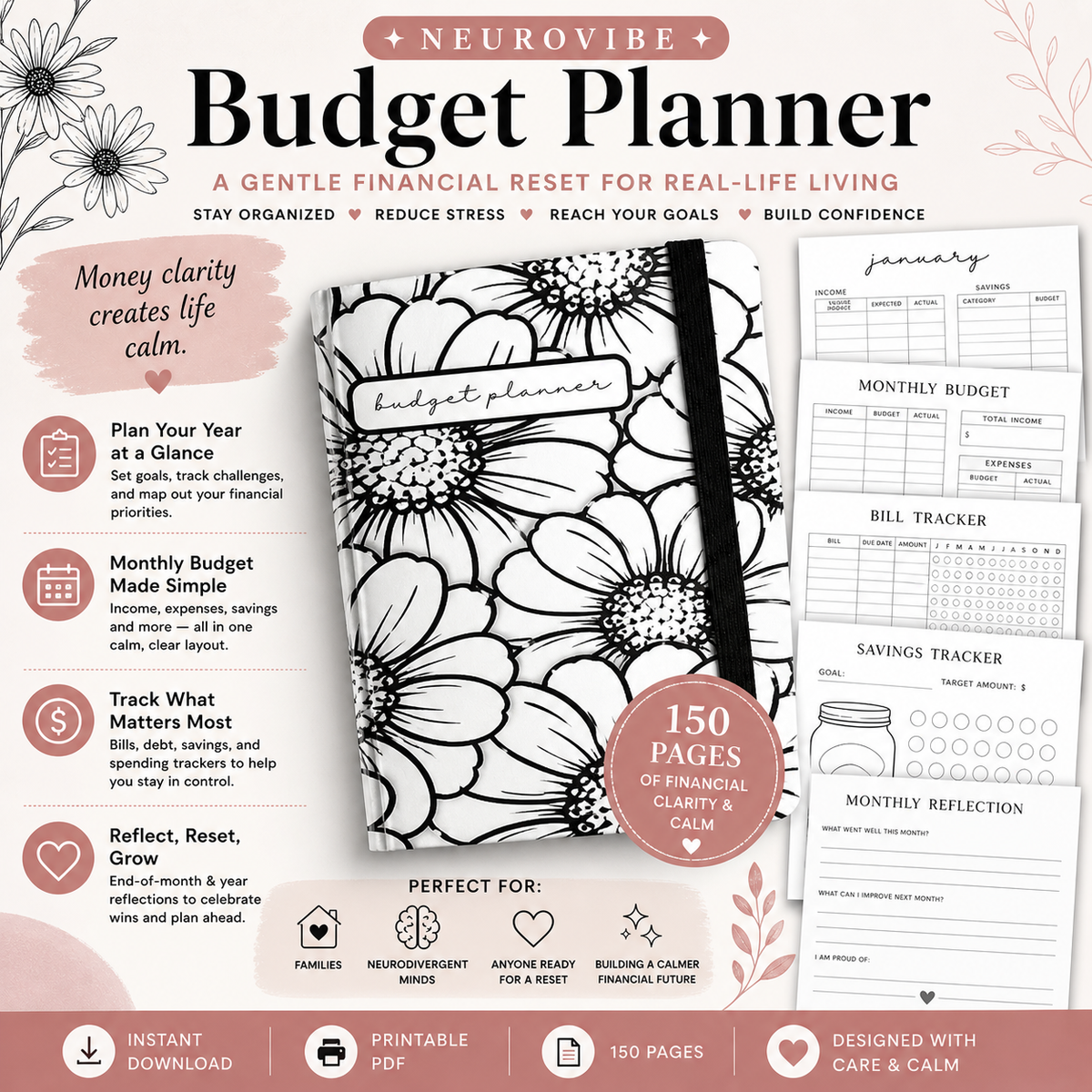🌿 NeuroVibe Budget Planner|A Gentle Financial Reset for Real-Life Living NeuroVibe Shop