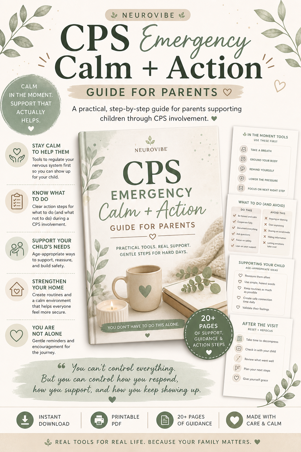 CPS Emergency Calm + Action Guide for Parents NeuroVibe Shop