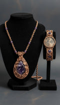 Wire Wrapped Amethyst Watch And 22” Necklace Set The Vibez Shop