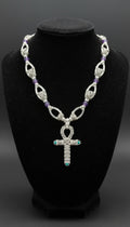 iamevibez Non Tarnishing Silver Amethyst And Turquoise Necklace The Vibez Shop