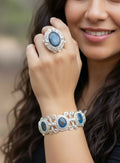 Sterling silver wire wrapped agate Ring and bracelet set The Vibez Shop