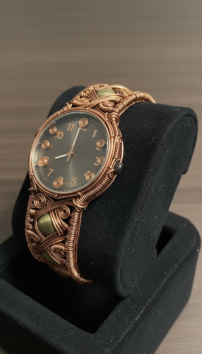 Wire Wrapped Copper Cats Eye Watch The Vibez Shop