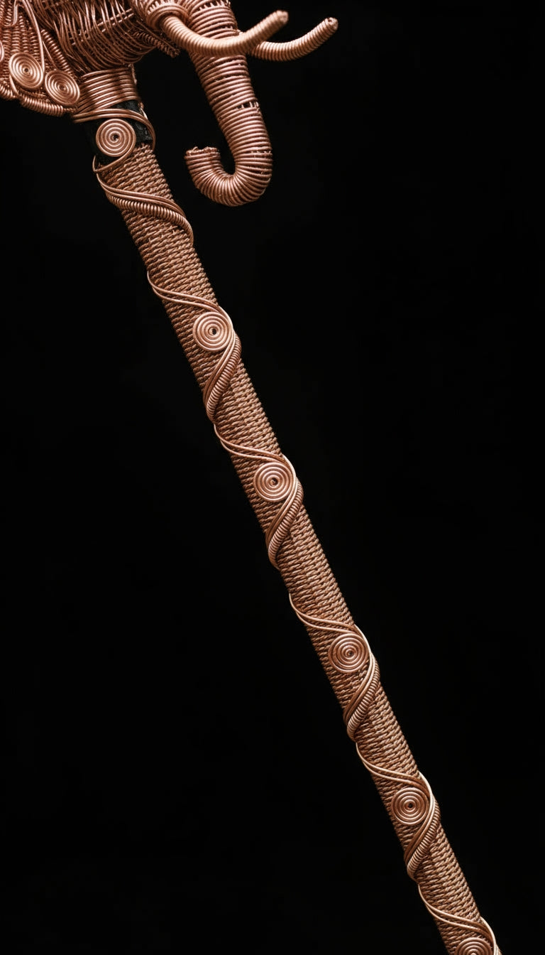 Custom Copper Wire Wrapped Elephant Cane The Vibez Shop