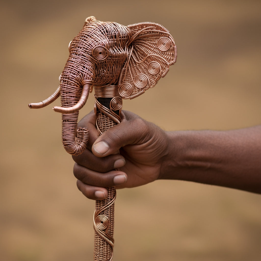 Custom Copper Wire Wrapped Elephant Cane The Vibez Shop