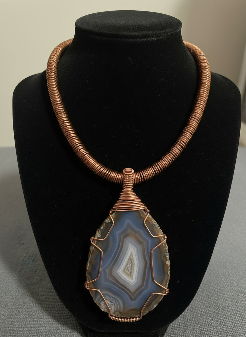 Wire Wrapped Agate Choker/Necklace The Vibez Shop