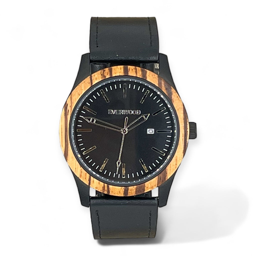 Inverness - Zebrawood & Black Leather Everwood Original