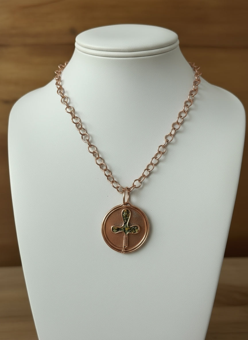 Copper Wire Wrapped Ankh Coin Necklace The Vibez Shop