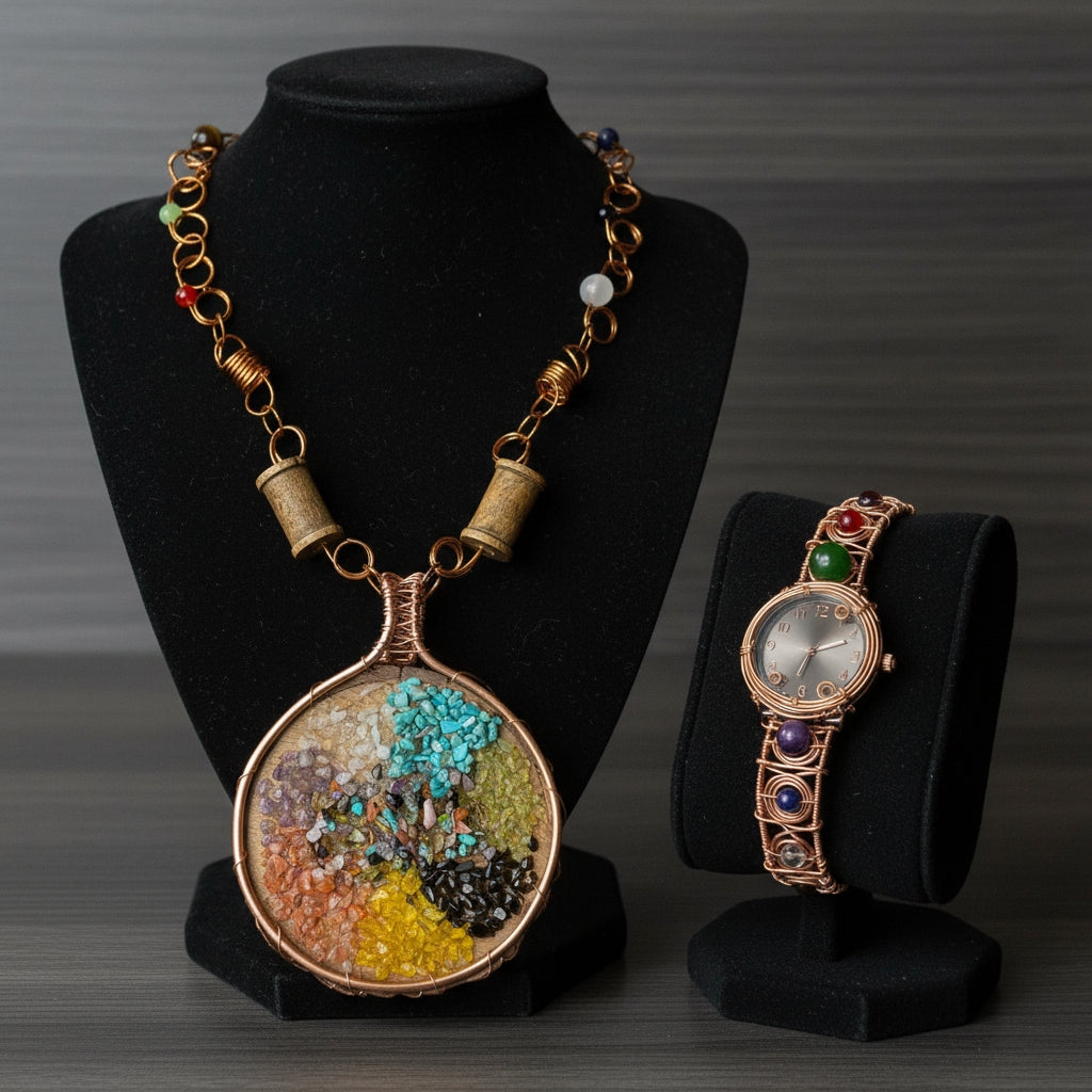 Custom Name Chakra Necklace And Watch Set The Vibez Shop