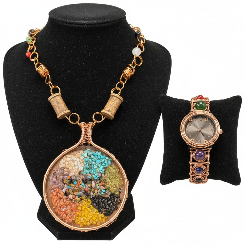 Custom Name Chakra Necklace And Watch Set The Vibez Shop