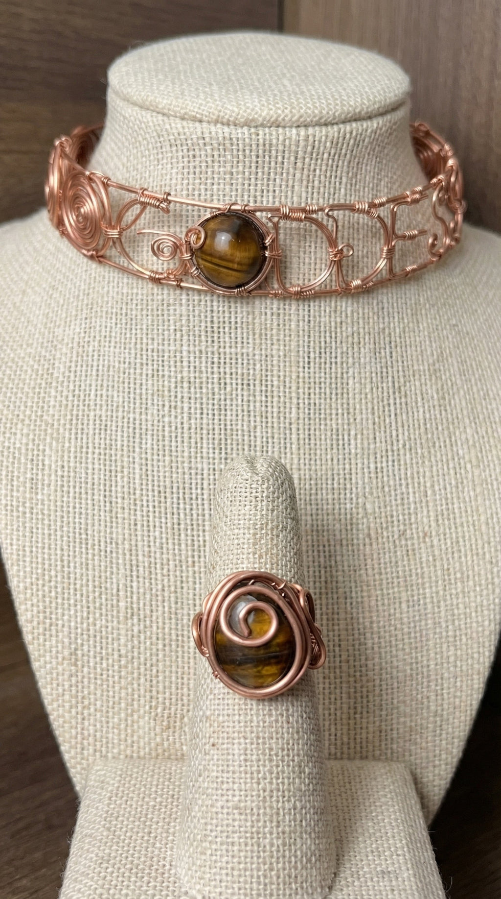 Custom Wire Wrapped Goddess Choker W/Stone The Vibez Shop