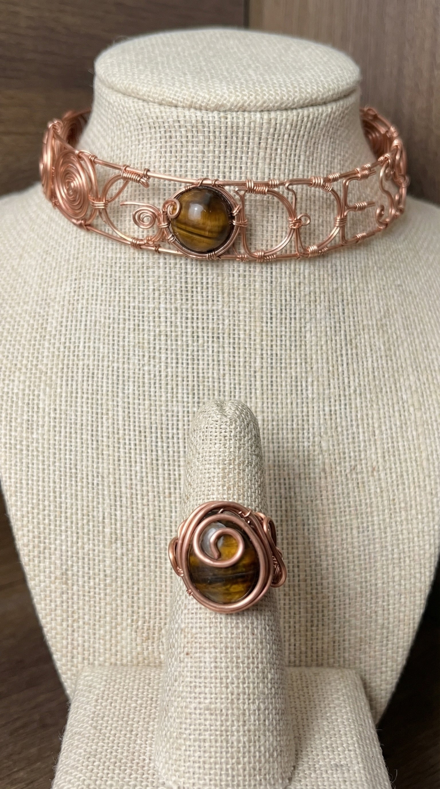 Custom Wire Wrapped Goddess Choker W/Stone The Vibez Shop