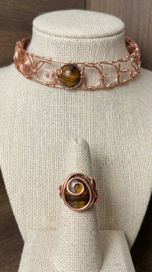 Custom Wire Wrapped Goddess Choker W/Stone The Vibez Shop