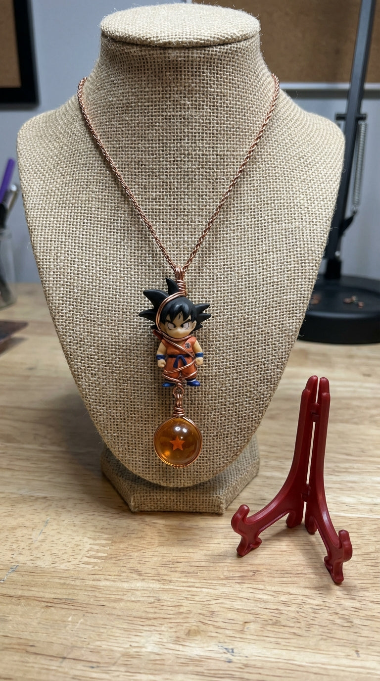 Custom wire wrapped mini anime dragon ball z character necklace for all ages The Vibez Shop
