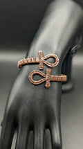Contact (505) 347-6539 for this custom piece                Pure copper Wire Wrapped Ankh Cuff Bracelet The Vibez Shop