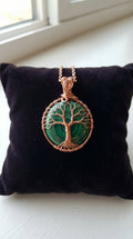 Round Crystal Wire Wrapped Tree Of Life Necklace The Vibez Shop
