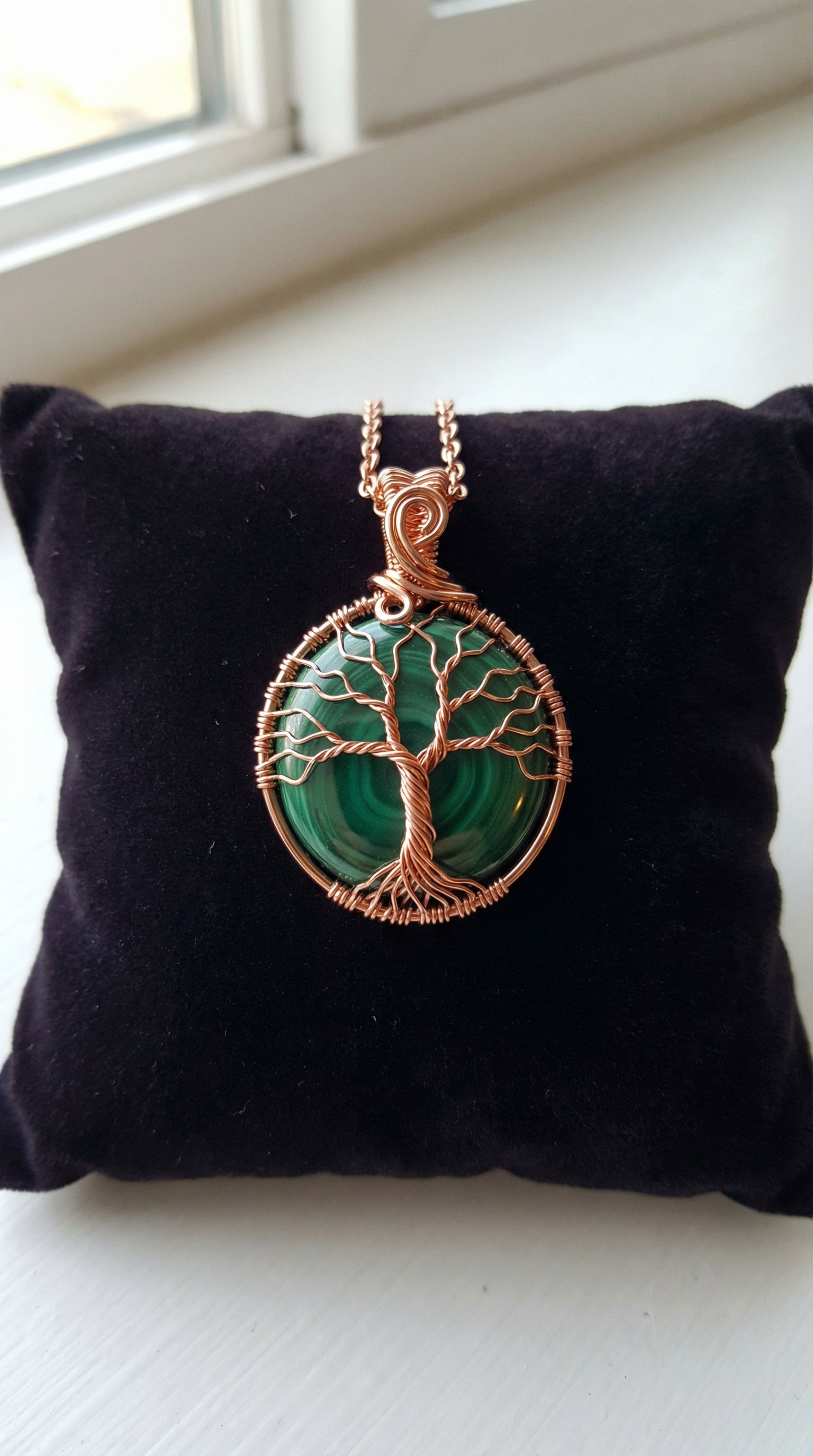 Round Crystal Wire Wrapped Tree Of Life Necklace The Vibez Shop