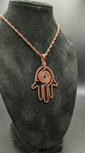 Custom Pure Copper Wire Wrapped Hamsa Necklace The Vibez Shop