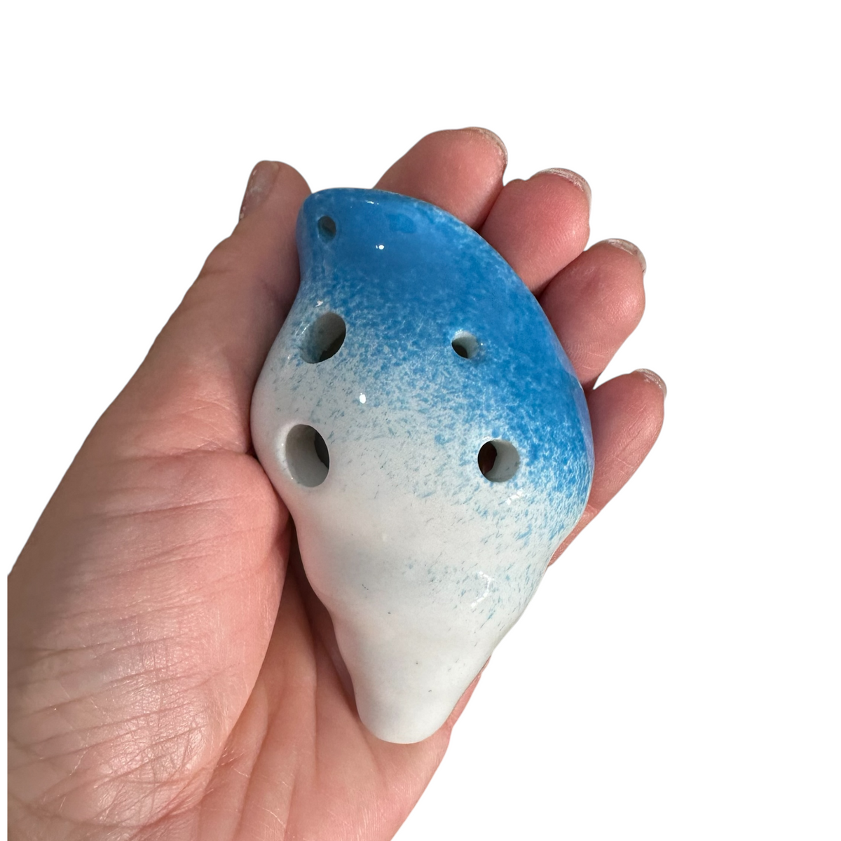 Handcrafted Sky Seashell Ceramic Ocarina – Musical Instrument Music Frog Co