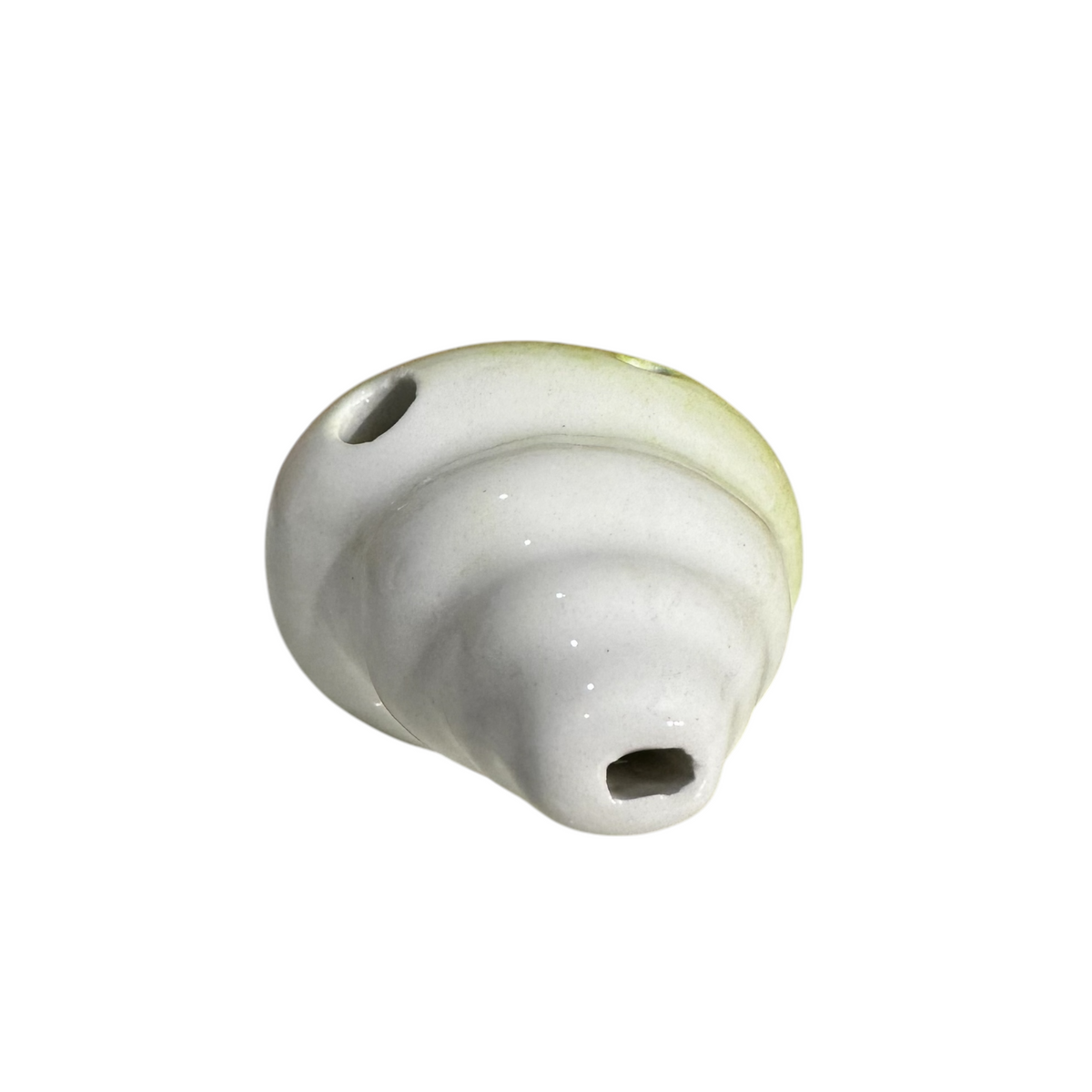 Handcrafted Lime Green Seashell Ceramic Ocarina – Musical Instrument Music Frog Co