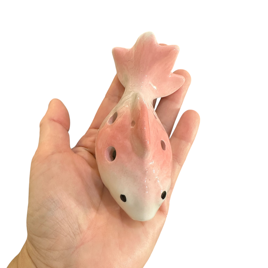 Ceramic Goldfish Ocarina Ocean Pink Music Frog Co