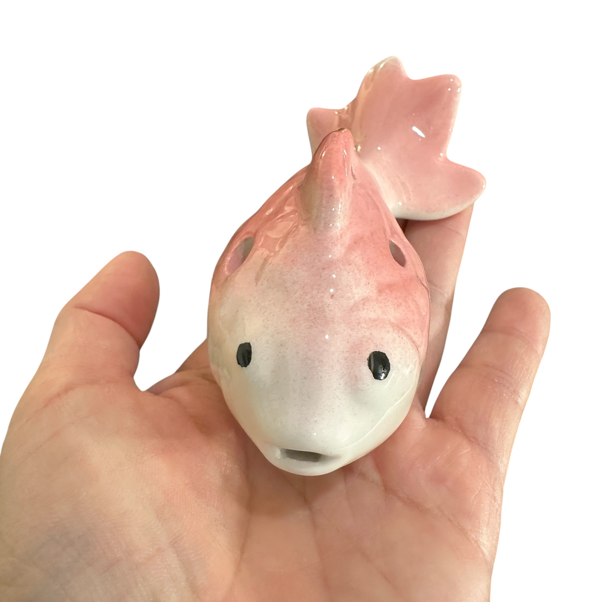 Ceramic Goldfish Ocarina Ocean Pink Music Frog Co