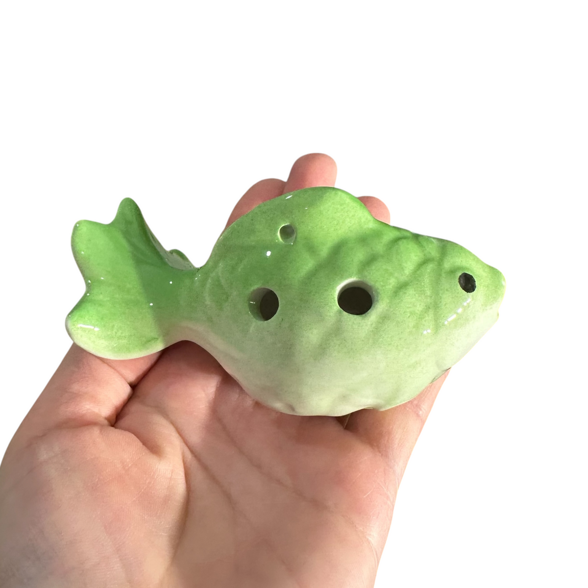 Ceramic Goldfish Ocarina Ocean Green Music Frog Co