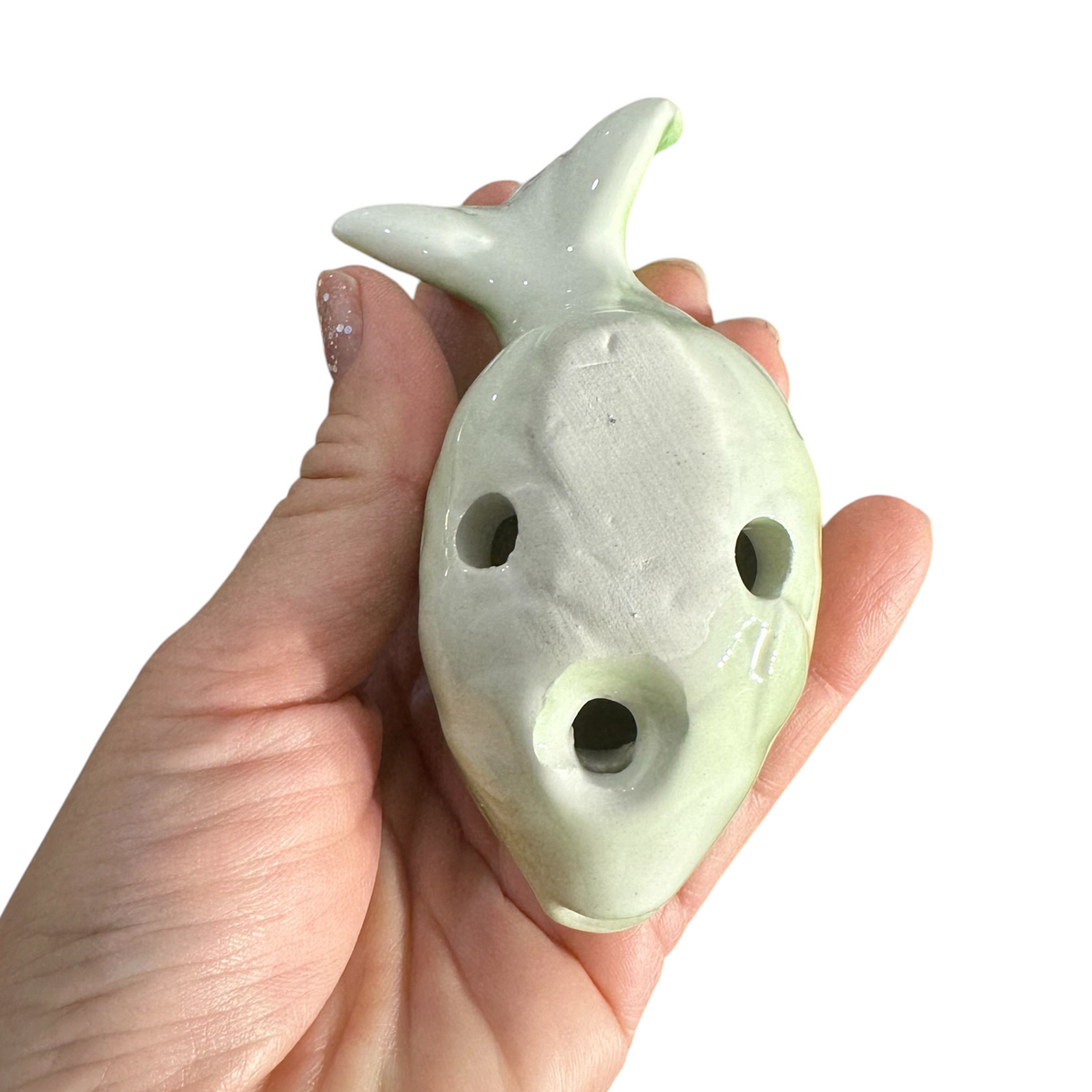 Ceramic Goldfish Ocarina Ocean Green Music Frog Co