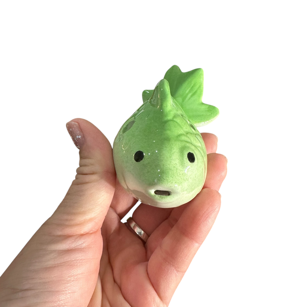 Ceramic Goldfish Ocarina Ocean Green Music Frog Co