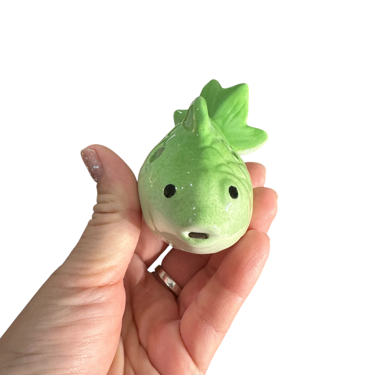 Ceramic Goldfish Ocarina Ocean Green Music Frog Co