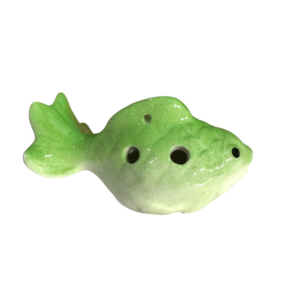 Ceramic Goldfish Ocarina Ocean Green Music Frog Co